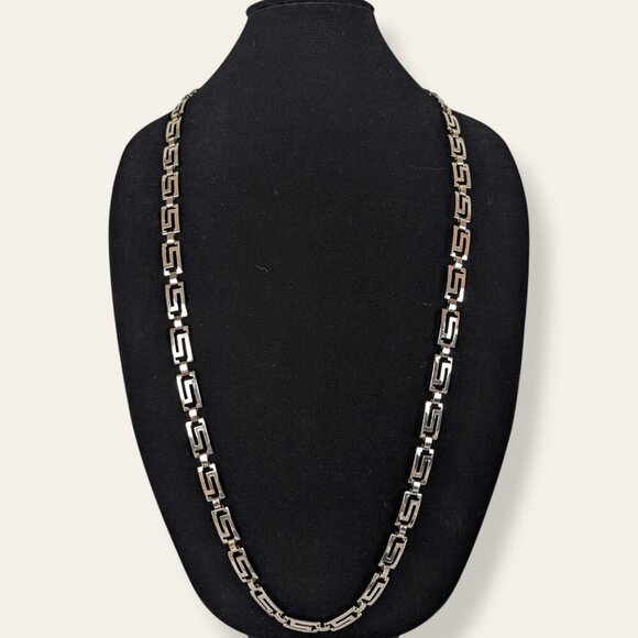V. Long Grecian Key Chain Necklace - Picture 1 of 6
